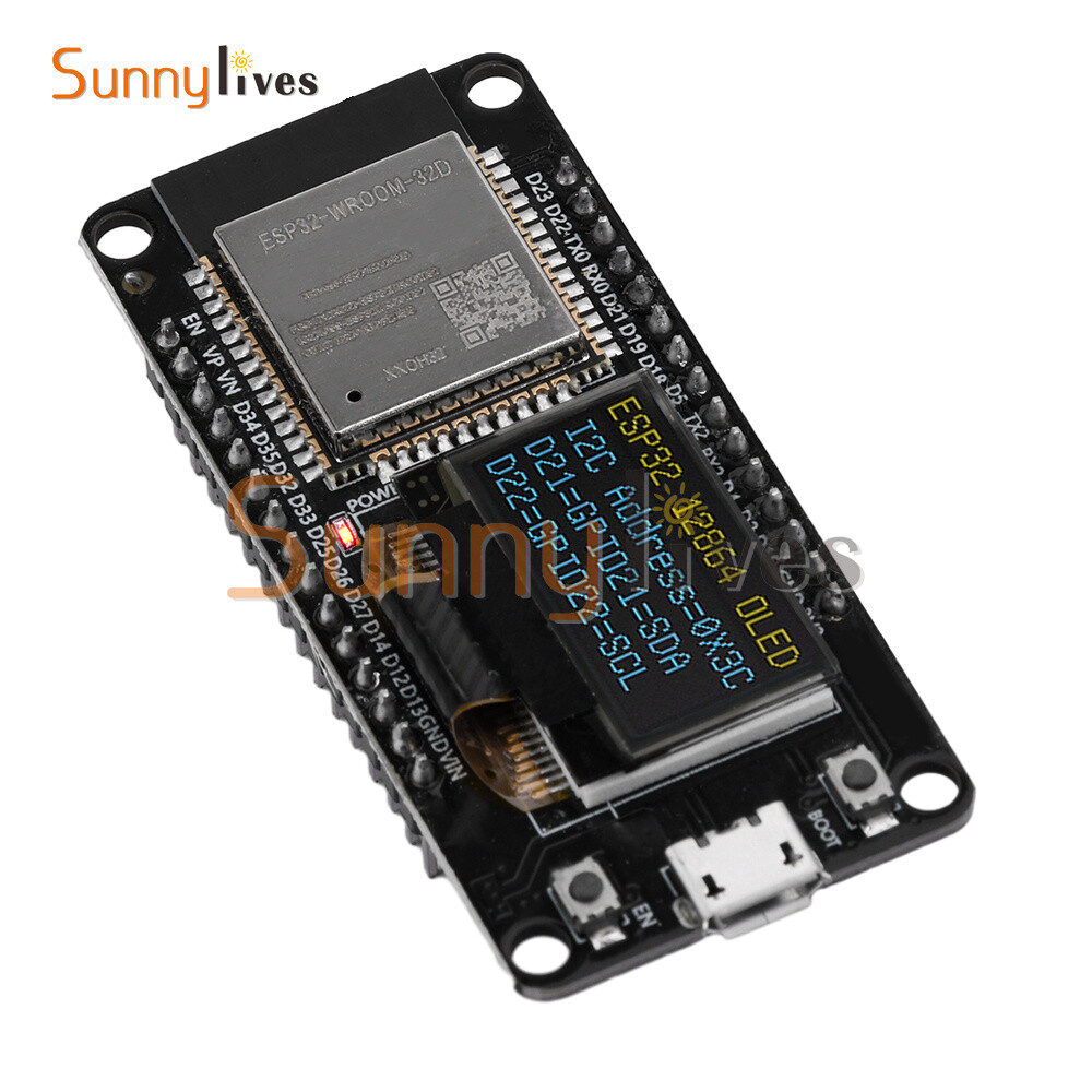0.96" ESP32 ESP-WROOM-32D WIFI Bluetooth Development Board OLED CH340C Module