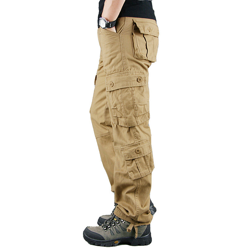 Men's Army Tactical Combat 100% Cotton Cargo Work Pants Outdoor Hiking Trousers