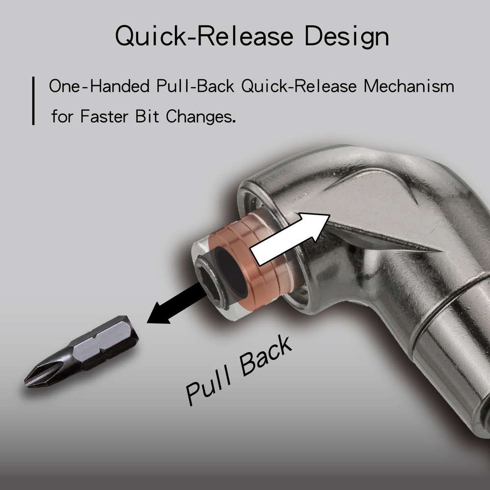KESI Tool 1/4" Dr Impact Right Angle Drill Attachment, Right Angle Drill, 360...