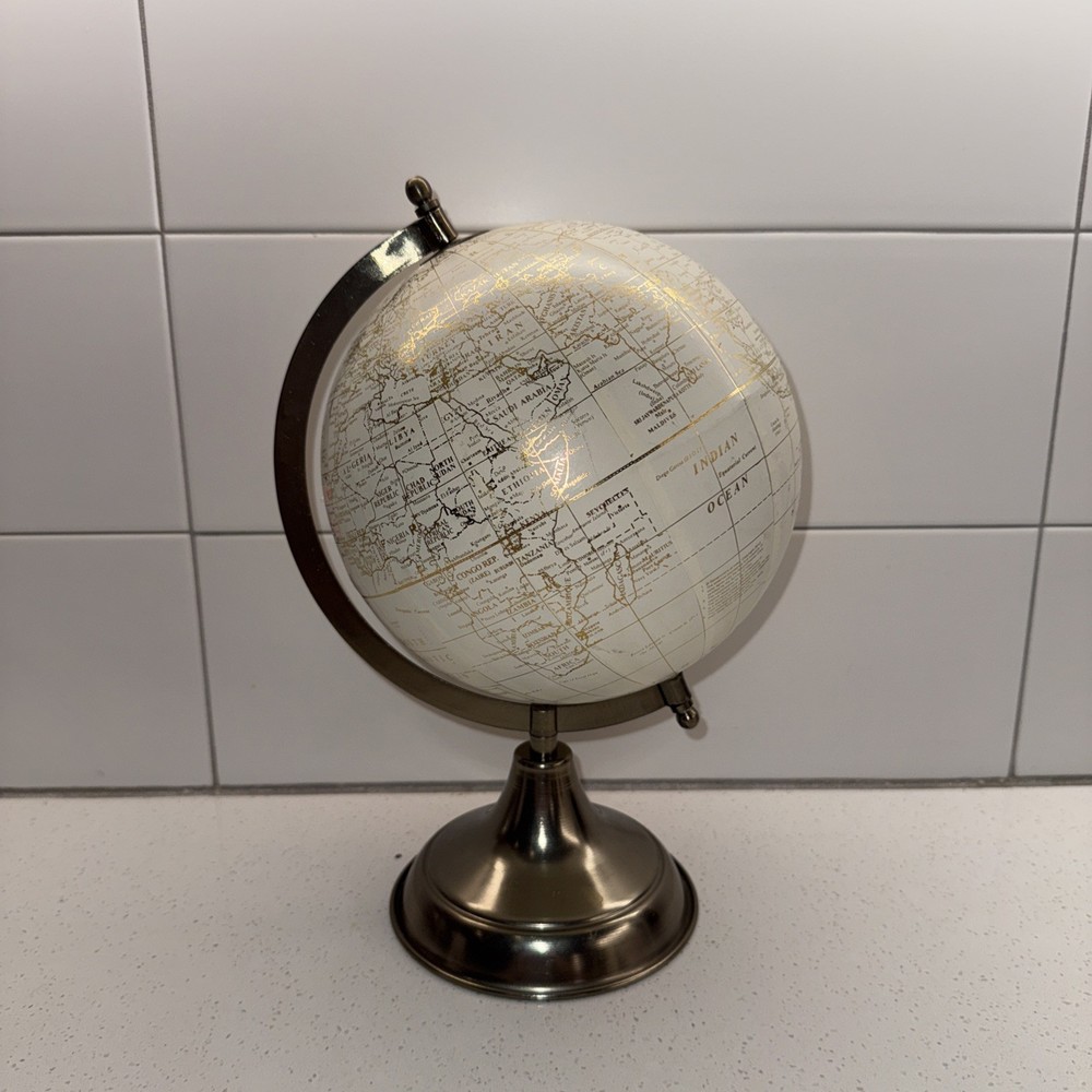 World Globe With Brass Stand