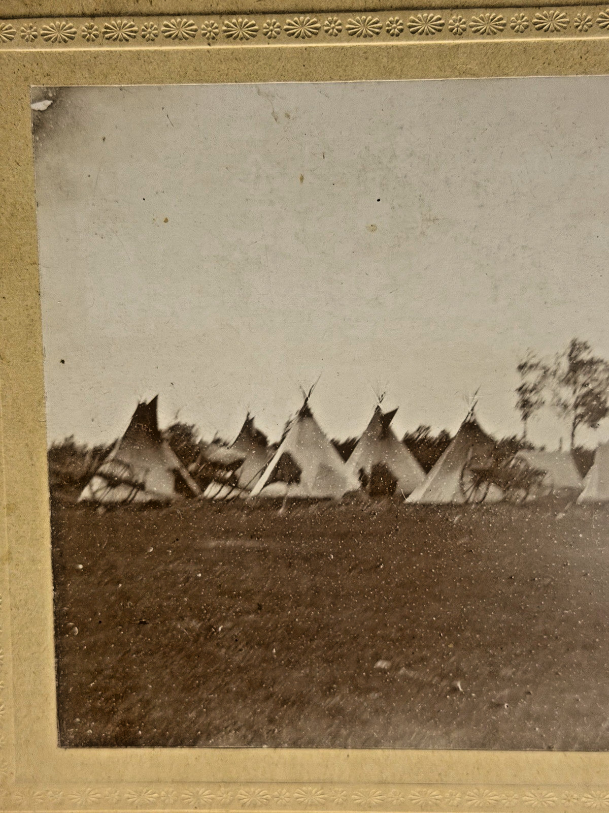 Antique Native American Indian Cabinet Card Photograph of Tepees; 1880's