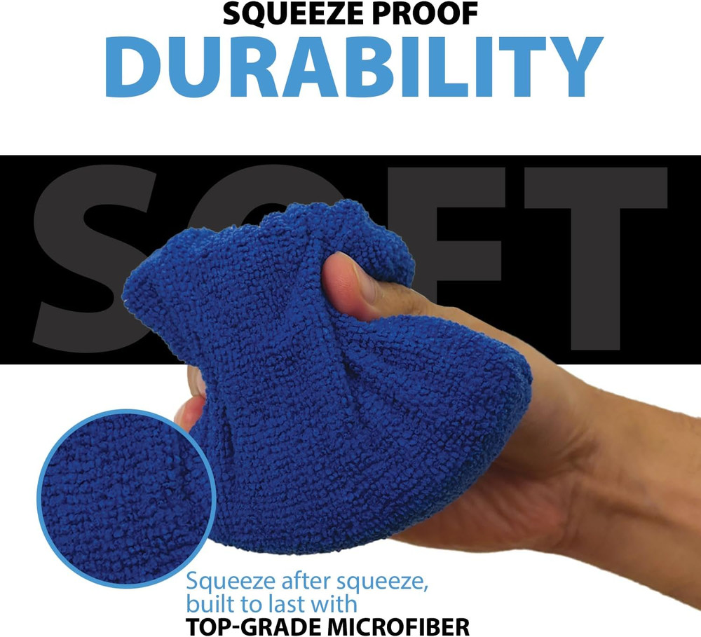 Microfiber Applicator Pad (5" X 3") (Pack of 8) Rectangle Microfiber Applicat...