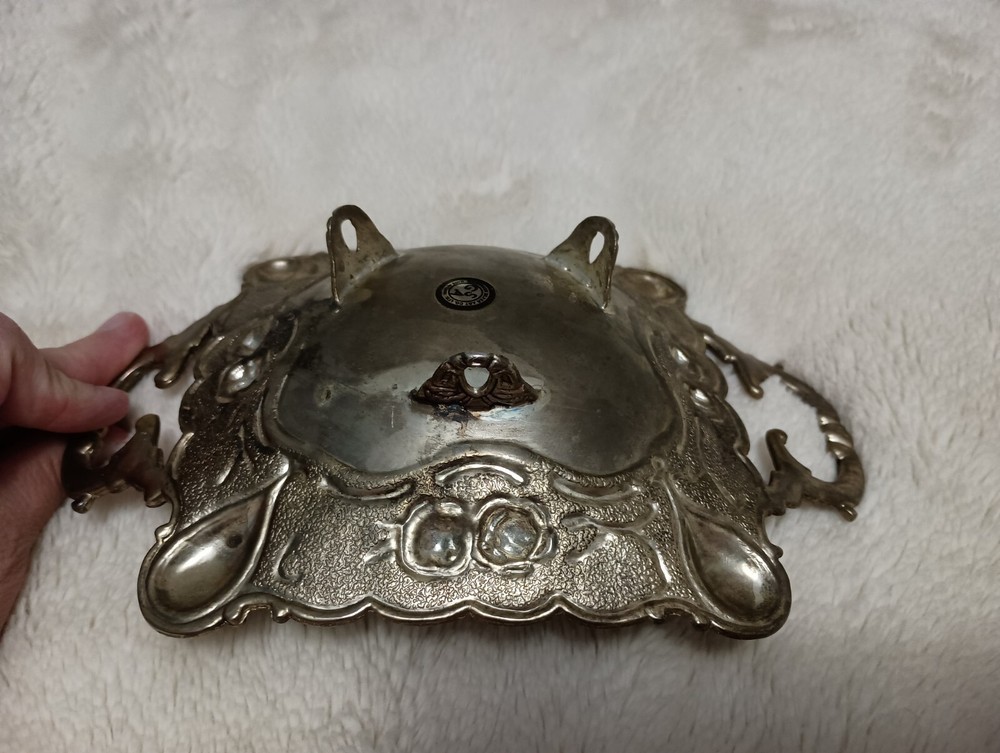 Victorian Godinger silver art co footed bowl dish 8.5" Silver Plate