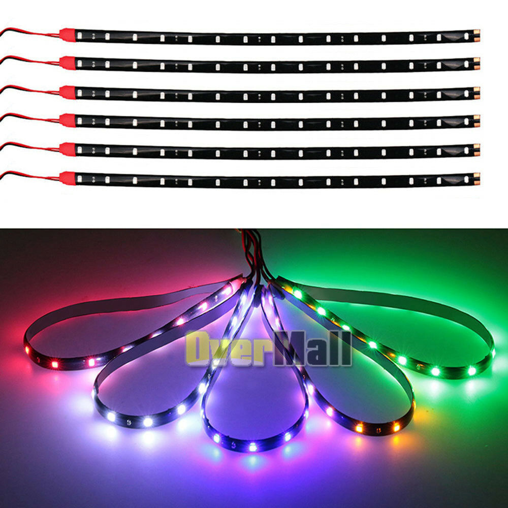 Lot Waterproof 12''/15 DC 12V Motor LED Strip Underbody Light For Car Motorcycl