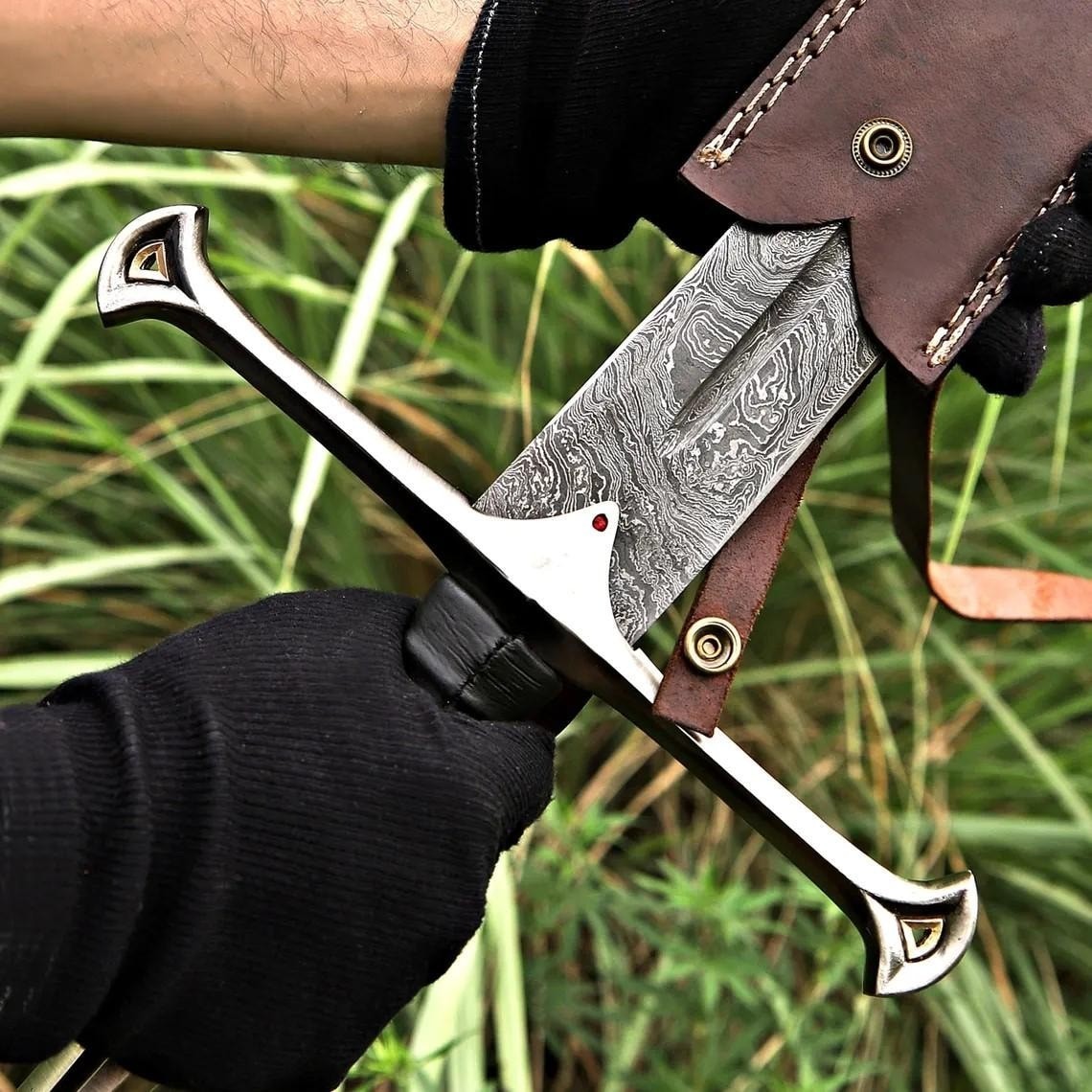 Handmade Damascus Steel Full Tang Viking Sword/Medieval Sword Battle Ready Sharp