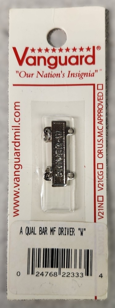 Army Qualification Bar: Driver W - Mirror Finish