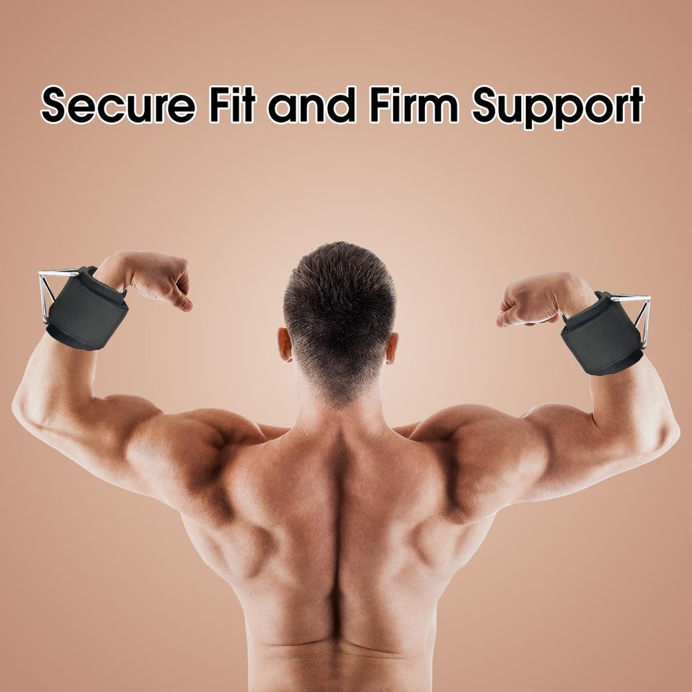 Adjustable Wrist Cuffs for Cable Machine, Neoprene Padded Straps, 2 Pack Comf...