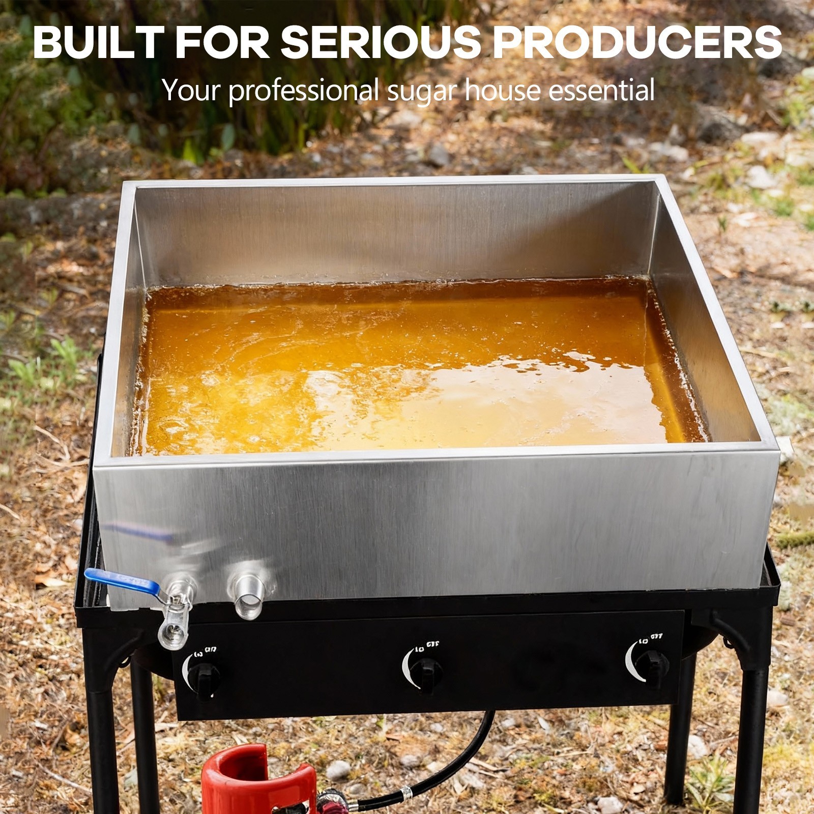 Marada Maple Syrup Evaporator Pan 304 Stainless Steel Valve