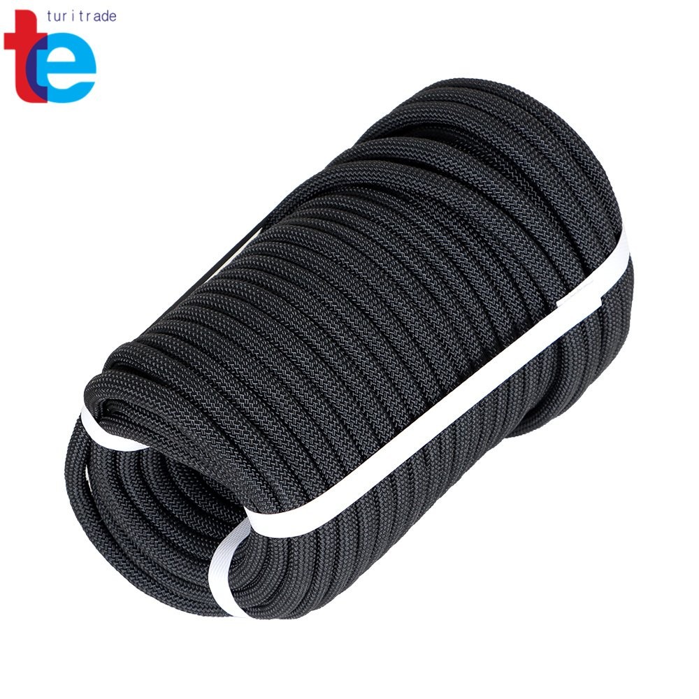 3/8" × 100' Black High Strong Pulling Braided Polyest Rope 3520Lbs Rope