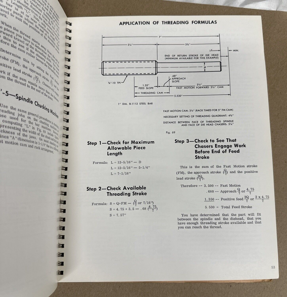 Warner Swasey Multiple Spindle Automatics Operating Instructions Manual