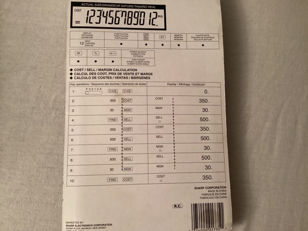 Sharp El 339 HB Executive Portable Desktop Handheld