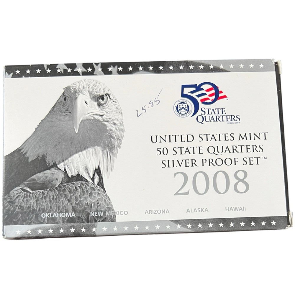 2008 State Quarter Silver Proof Set U.S. Mint Packaging OGP COA NB258