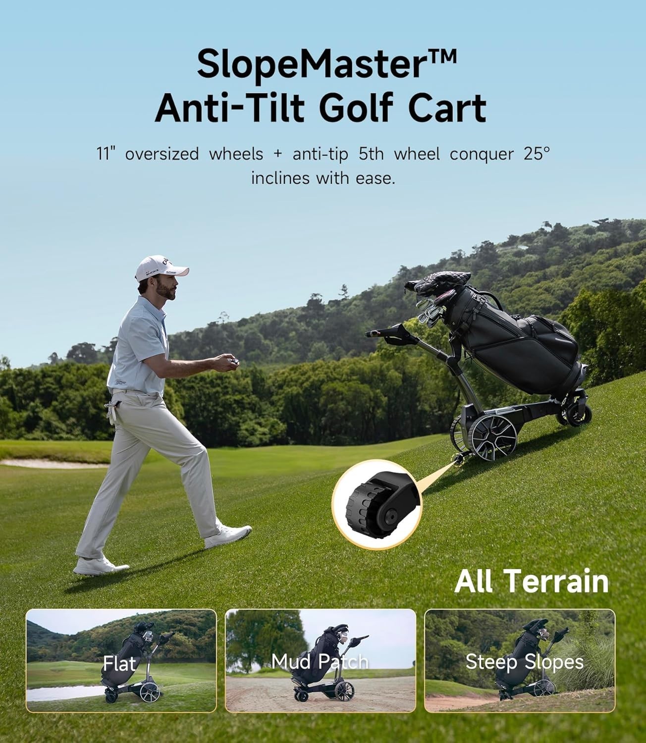 NAVEE Birdie 3 Electric Golf Push Cart Trolley Remote Control,36 Holes , New