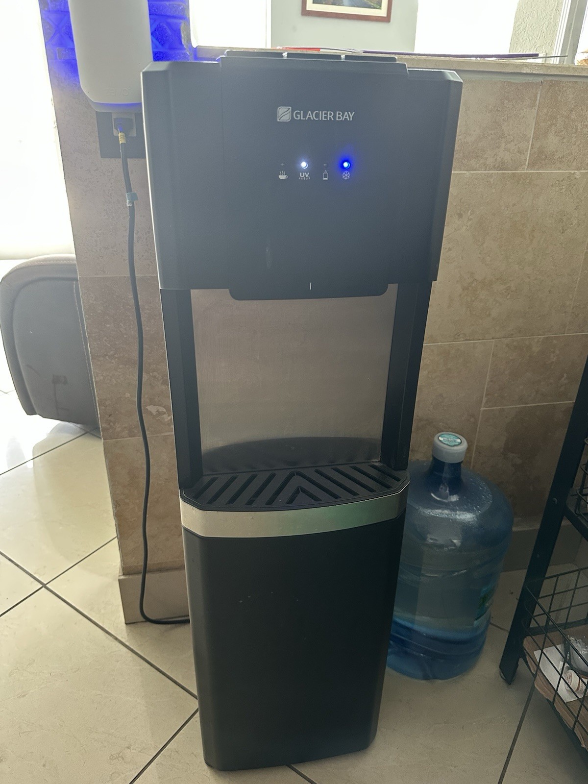 Glacier Bay Hot & Cold Bottom Loading Water Dispenser Black UV Sterilization