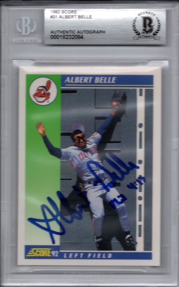 Albert Belle 1992 Score Autographed Signed Card Beckett Authenticated