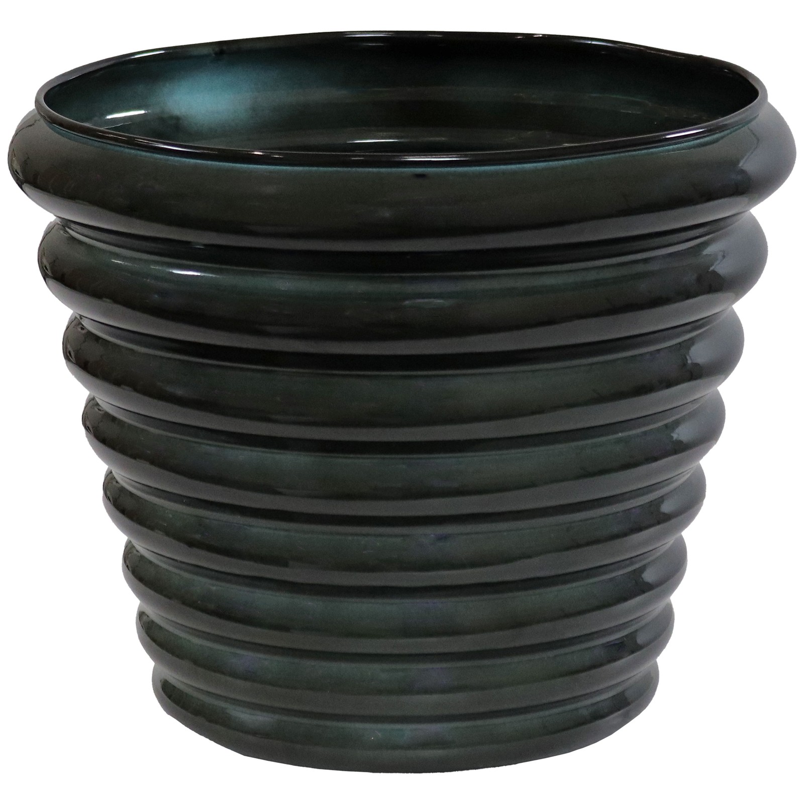 Molly Metal Planter - 12.5 in - Juniper Glaze - Set of 2 by Sunnydaze