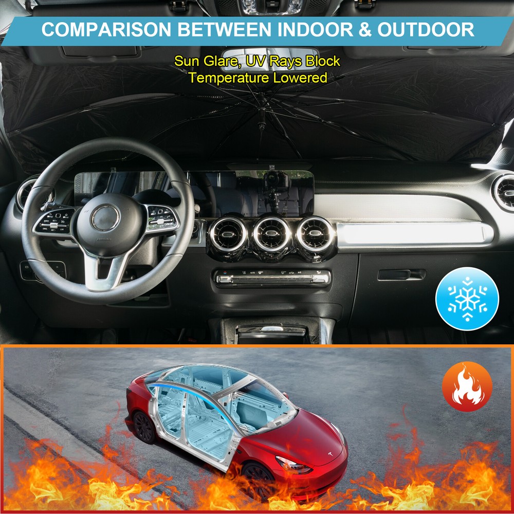 Universal Car Windshield Sun Shade Umbrella Foldable Front Window Sunshade Cover