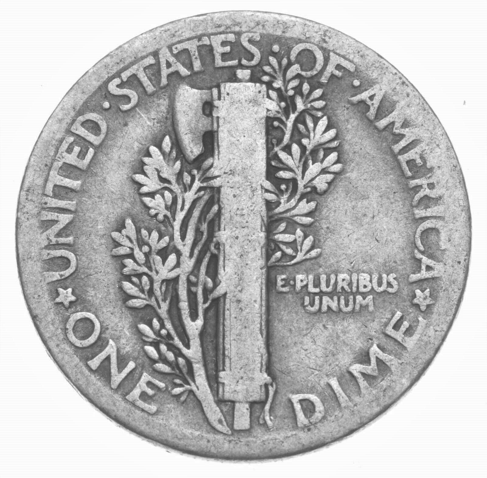 1917 P Mercury Dime circulated 90% Silver Good to Very Good VG