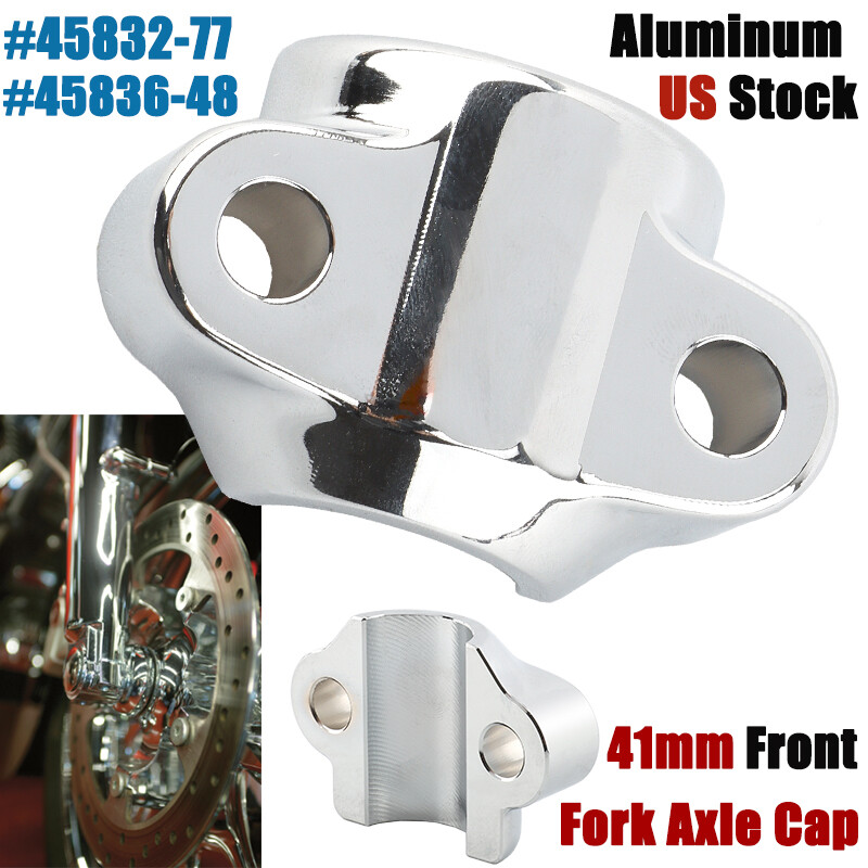 Chrome 41mm Front Fork Axle Cap For Harley Road King Dyna Softail Wide Glide