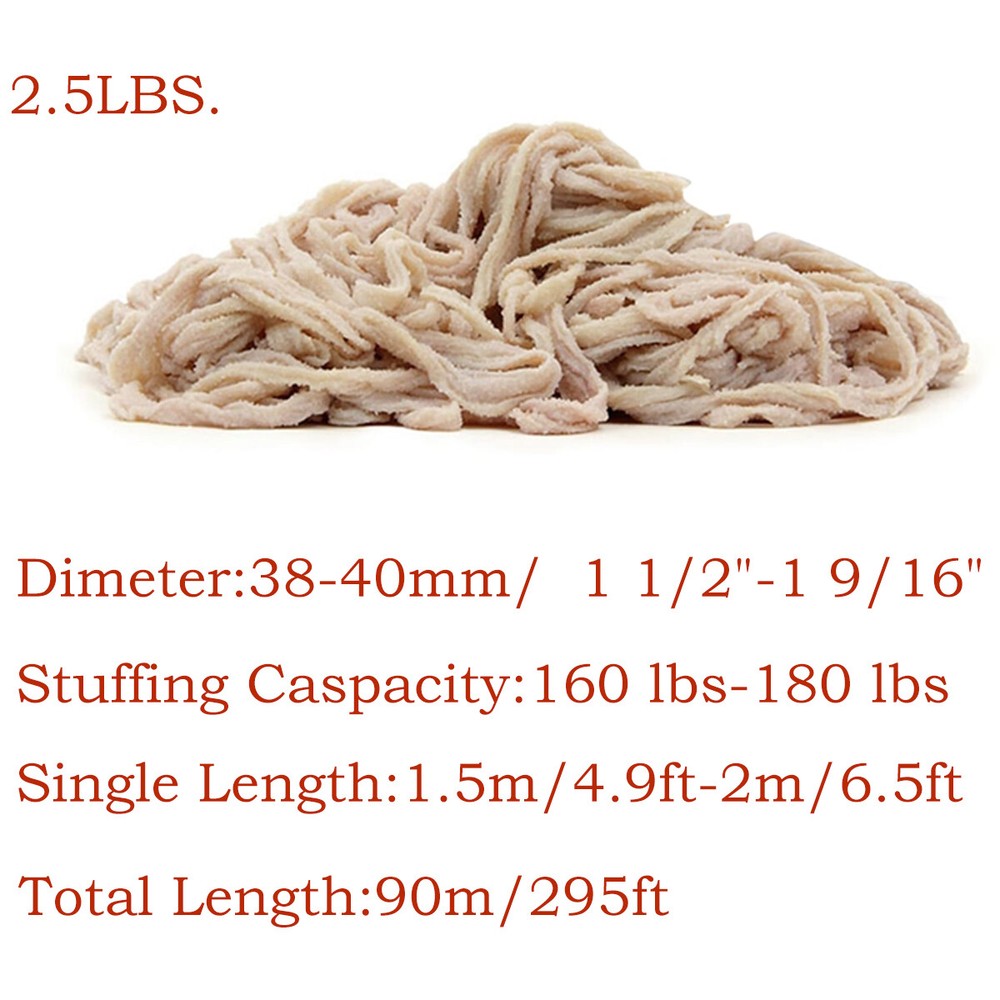 Natural Edible Sausage Casing for Home Sausage Making, Diameter 1.5"