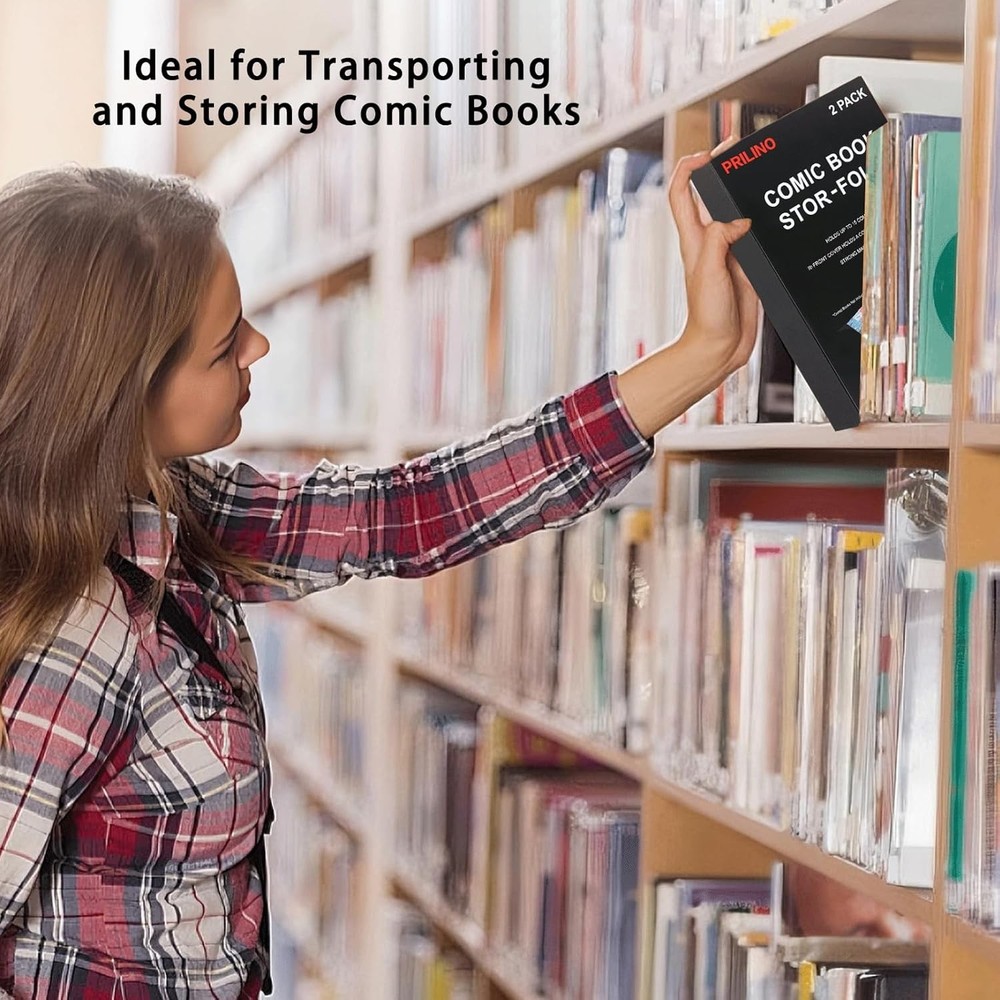 2-Pack Black Comic Book Stor-Folio - Storage Box for Current and Silver Age Comi