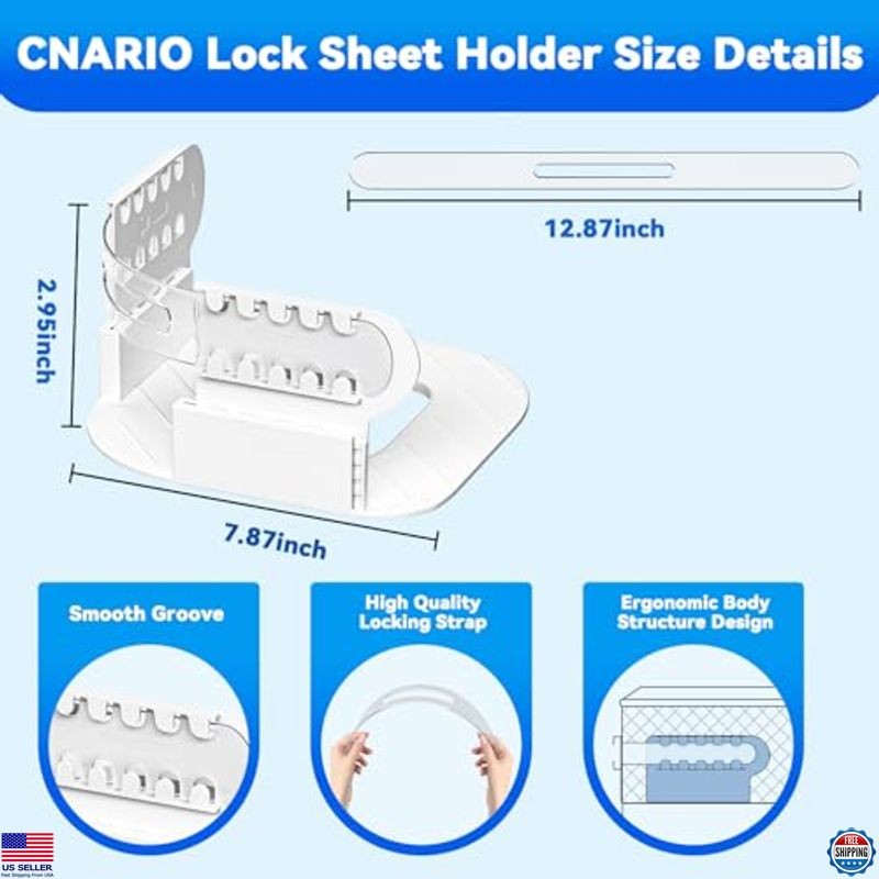 Ultimate Bed Sheet Holders - Secure Fitted Sheets with Corner Grippers & Straps!