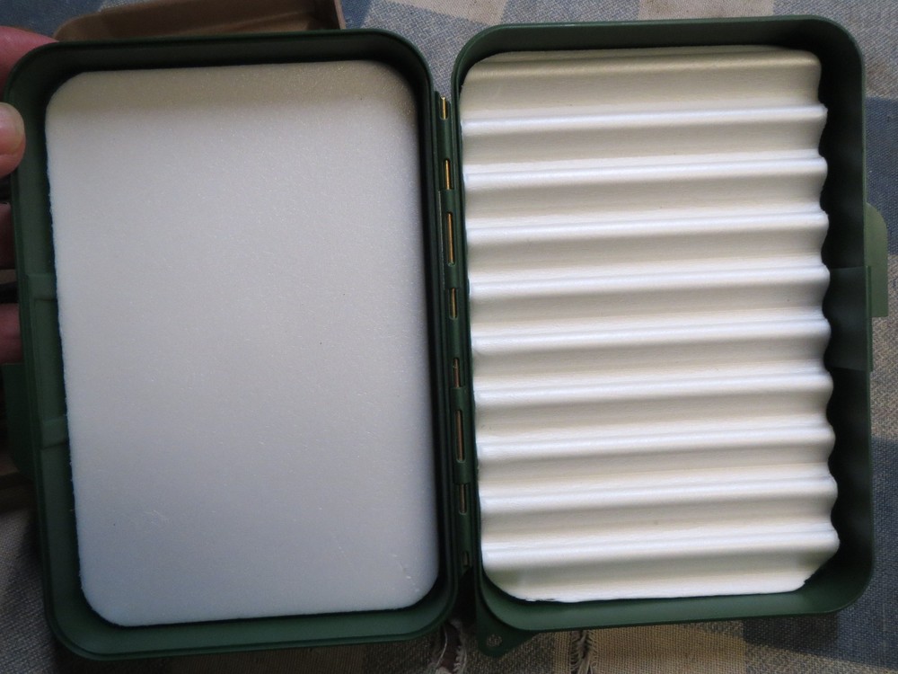 2 Older Hinged Plastic Fly Boxes Cabelas and ?
