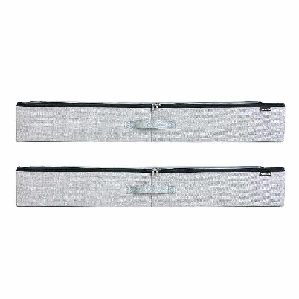VEVOR Under Bed Storage 45L Stackable Shoes Organization Box Clear Lid 2 Pack