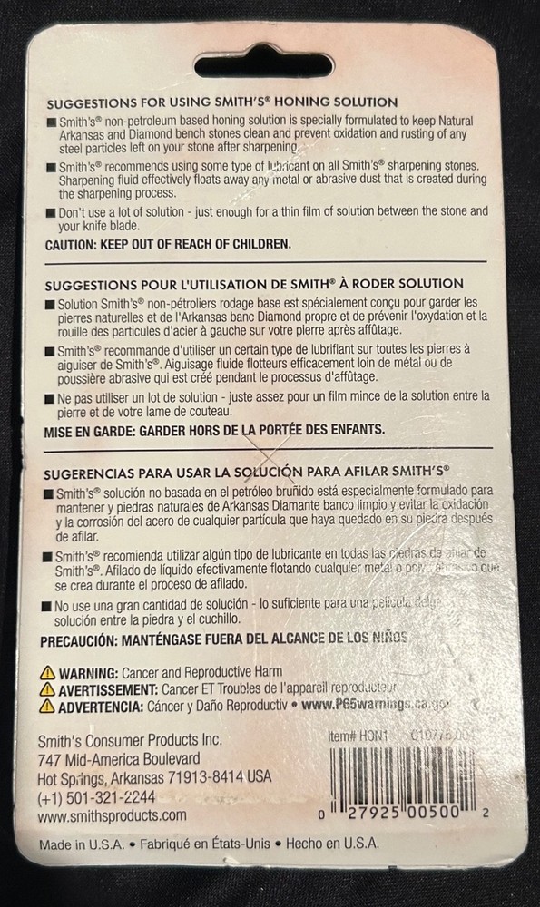 Smith's HON1-4oz Honing Solution, White