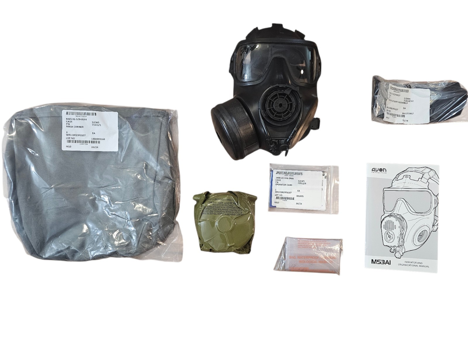Complete Avon FM53 M53 Gas Mask Air Purifying Respirator SEAL  DEVGRU CAG LARGE