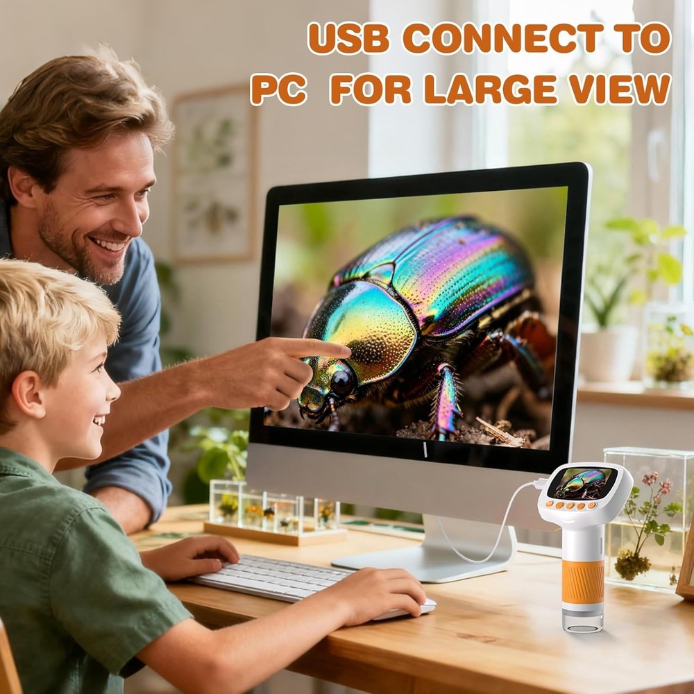 Portable Kids Microscope – 1000X Magnification for Fun Science Exploration!