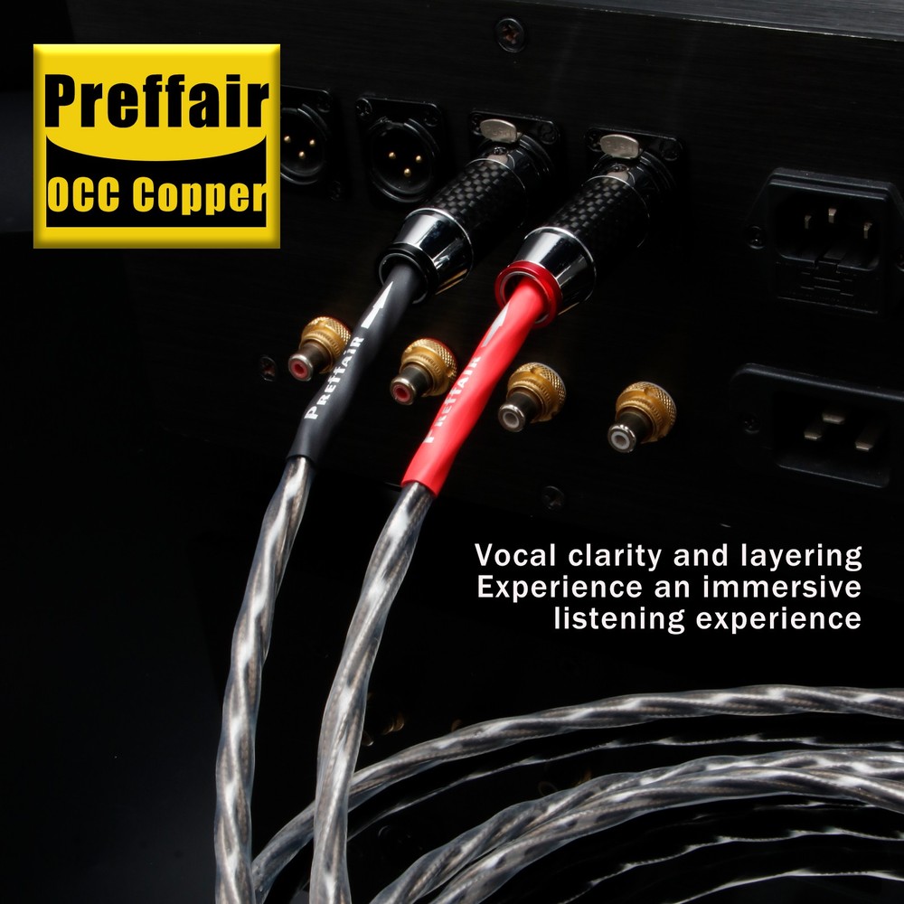 Pair OCC Copper Silver Plated 2XLR Balanced Cables PTFE Insulation
