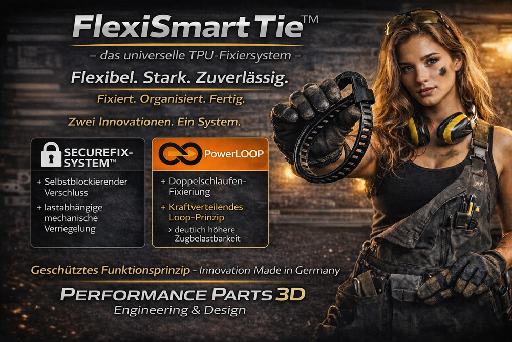 "18mm FlexiSmart Tie" - TPU fixing strap system with secure closure!