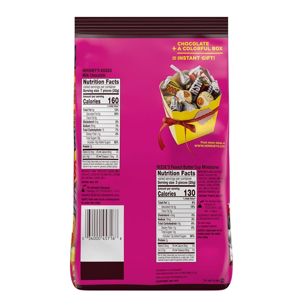 HERSHEY'S and REESE'S Miniatures Assorted Chocolate Candy Party Pack,...