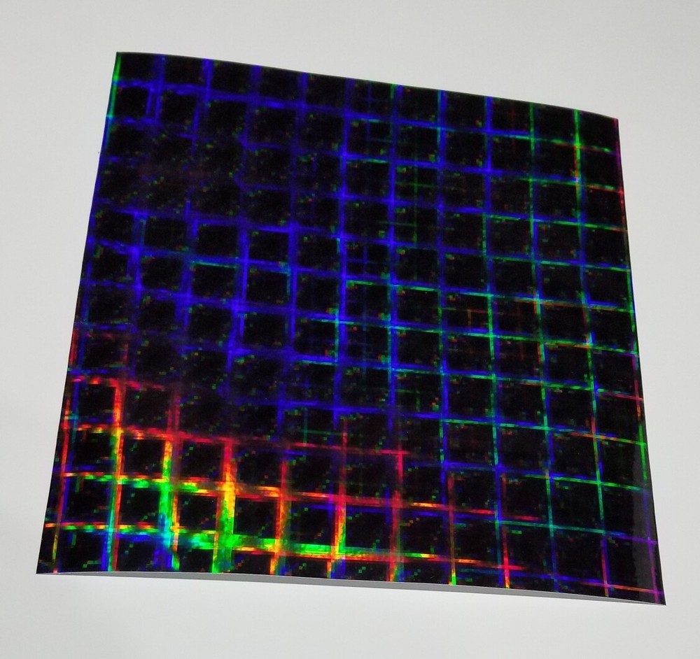 Black Plaid Pattern Holographic Diffractive Sign Vinyl 24" x 10 ft Roll