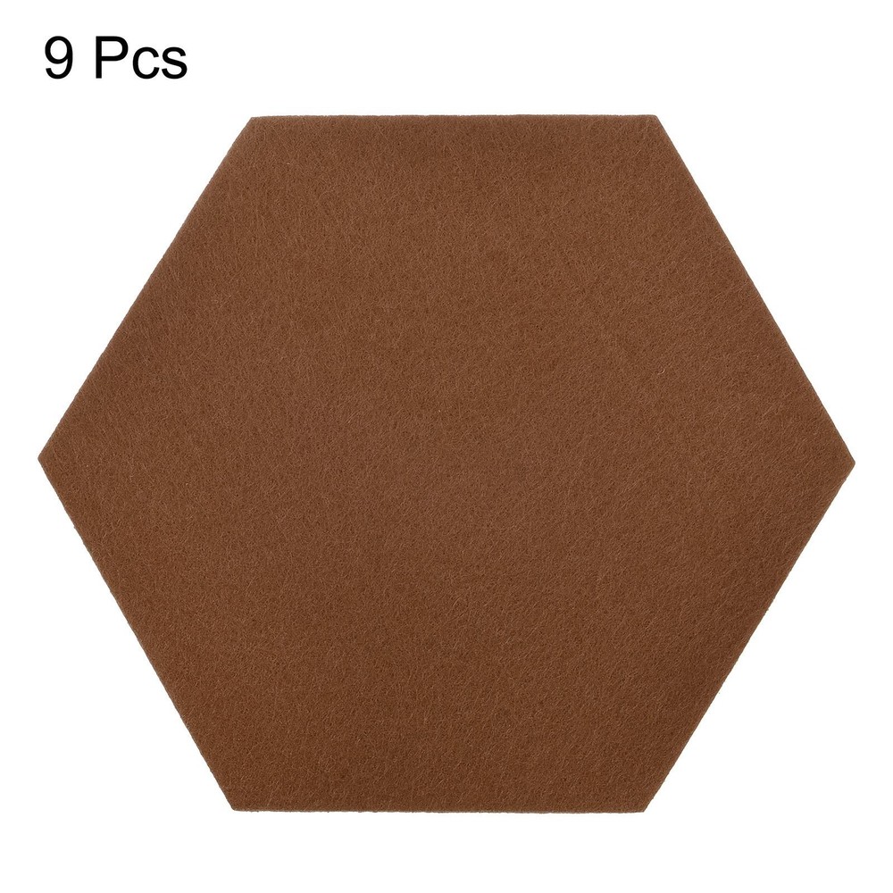 Felt coasters 9pcs hexagonal pads coasters, brown