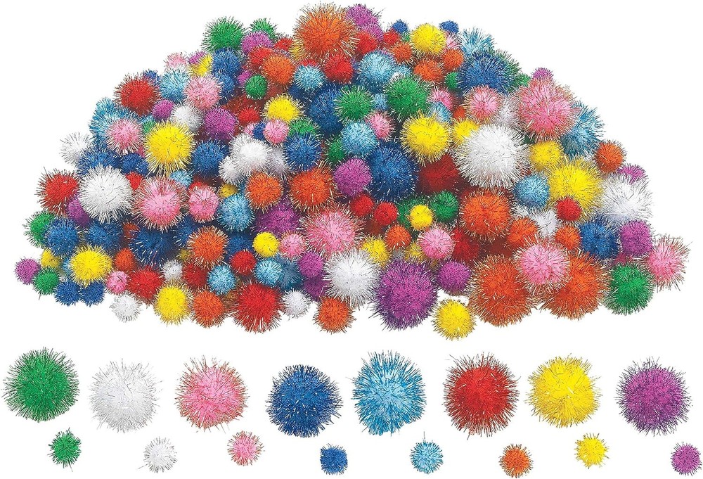 Colorations - Glitter Pompomps, 300pcs.