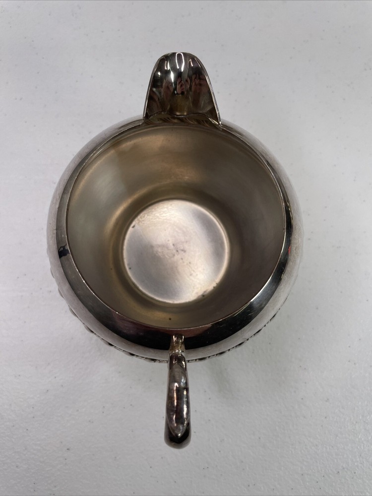 Creamer & Sugar Bowl w/ Tray Silver on Copper Silverplate Braid Rope Set 3 VTG