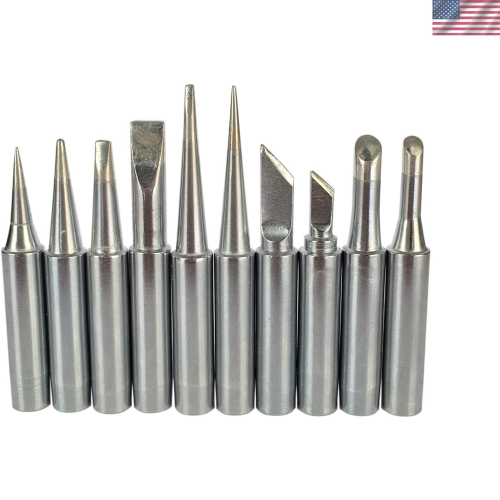 10-Pack 900M Soldering Iron Tips - Electropolished for Longevity & Precision
