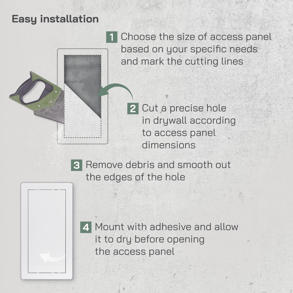 6x12 Access Panel - Easy Access Doors - ABS Plastic - Access Panel for Drywal