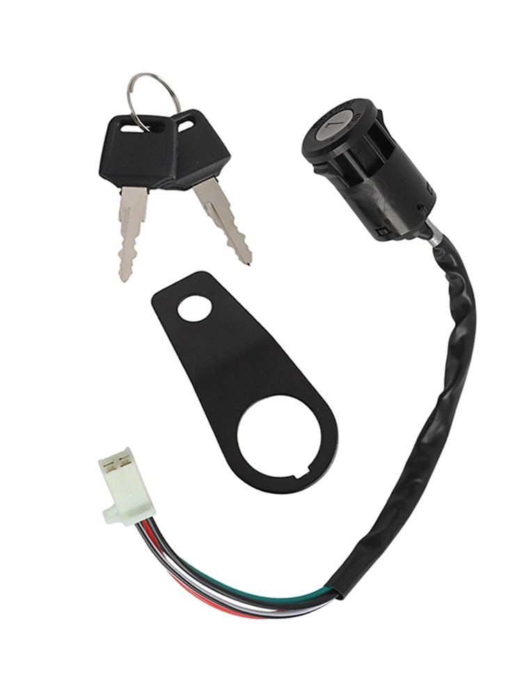 Motorcycle Ignition Switch Key with Mounting Bracket for 50cc to 150cc