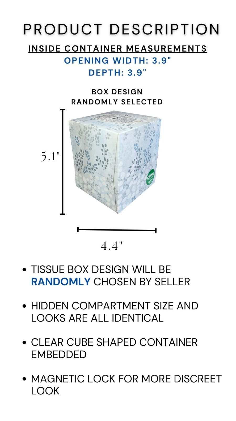 Best Tissue Box Diversion Safe Stash Can Hidden Compartment Clear Cube Container