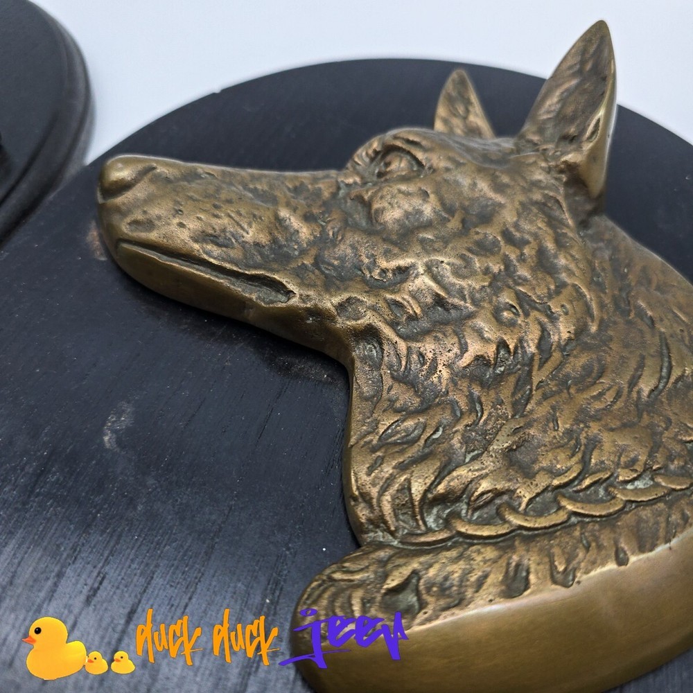 BRONZE GERMAN SHEPHERD BUST Wall Hanging