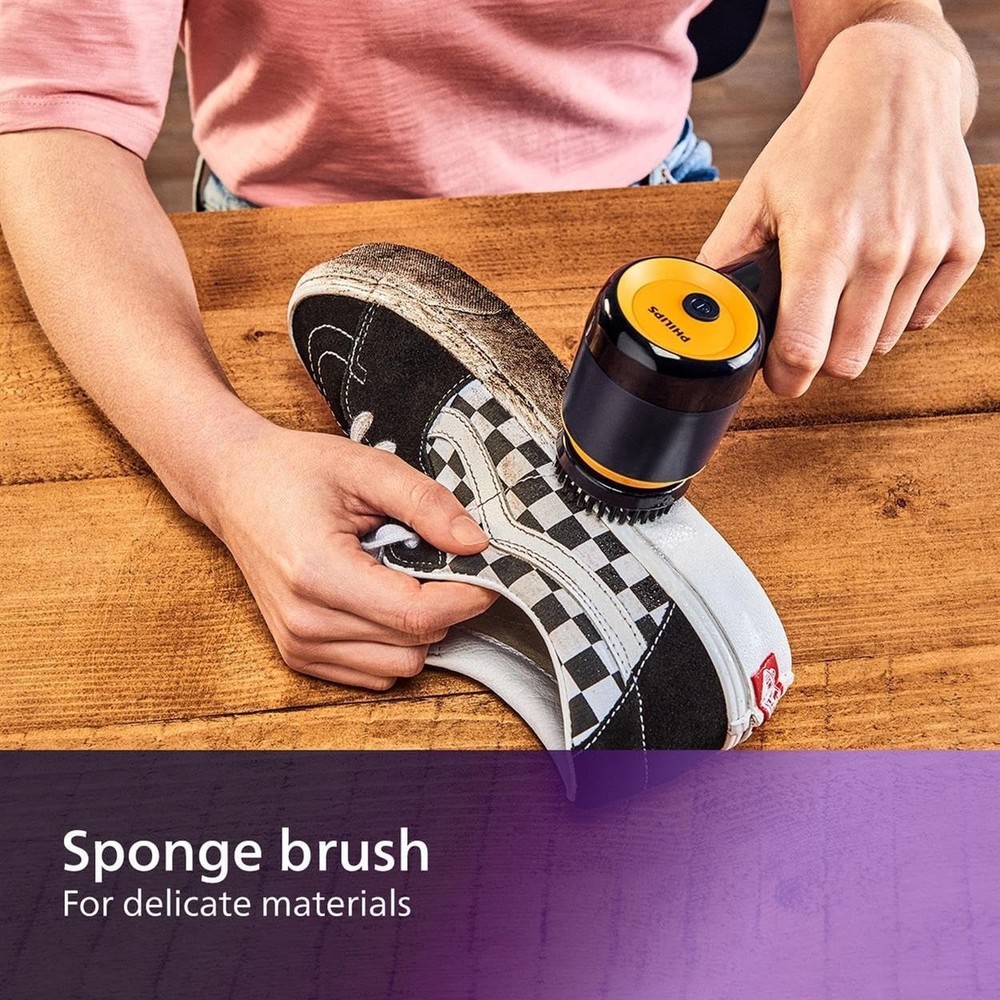 Philips Sneaker Cleaner, Trainer Cleaning Kit with 3 Brush Heads for Differen...