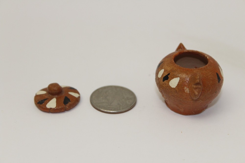 2 Piece Small Handpainted Clay Tea Set