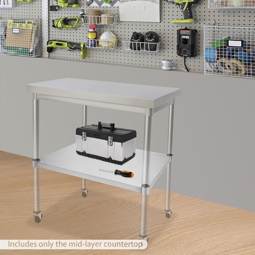 Stainless Steel Table, Adjustable Lower Shelf, Under Shelf for Work Tables