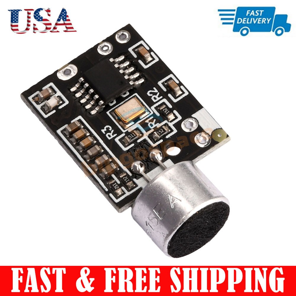 Wireless Microphone MIC FM 10dBm Transmitter Module Support Dual-channel Stereo.