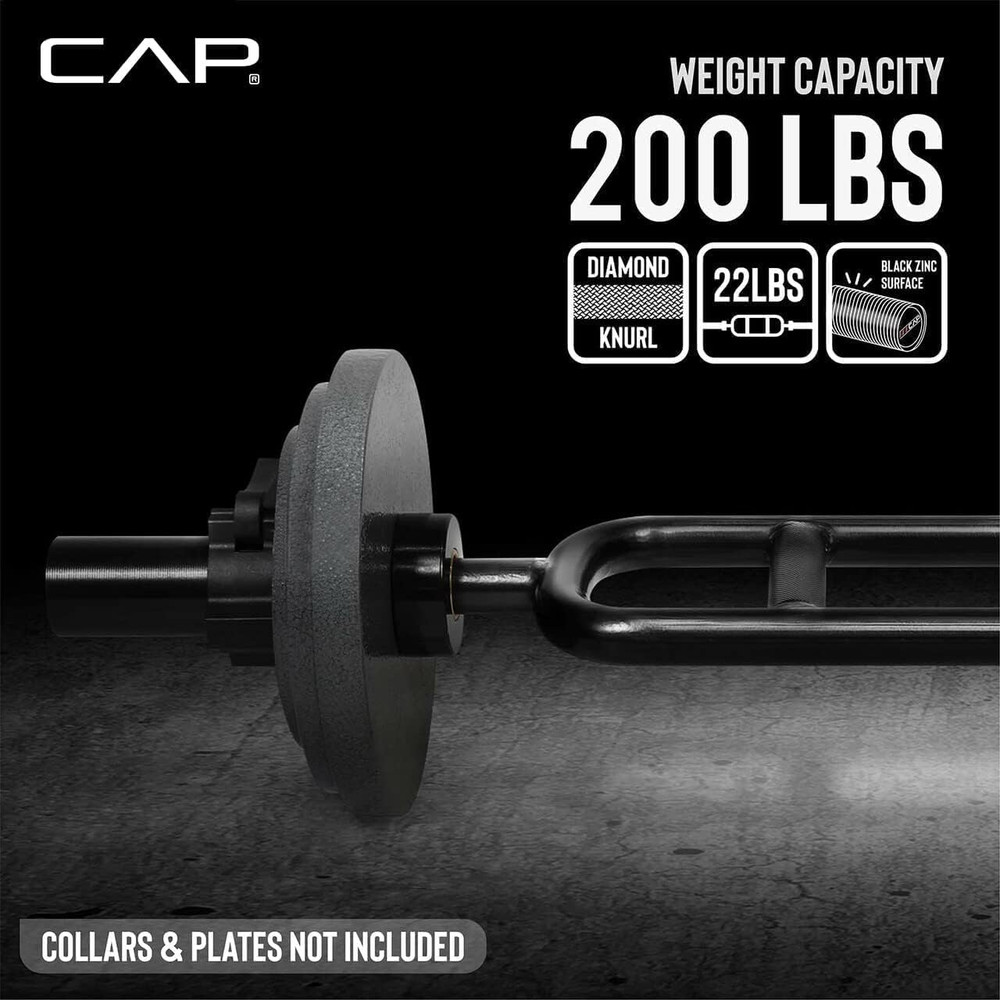 CAP Barbell 2' Solid Olympic Triceps Bar, No Collars, Black (New Version) (OBIS-