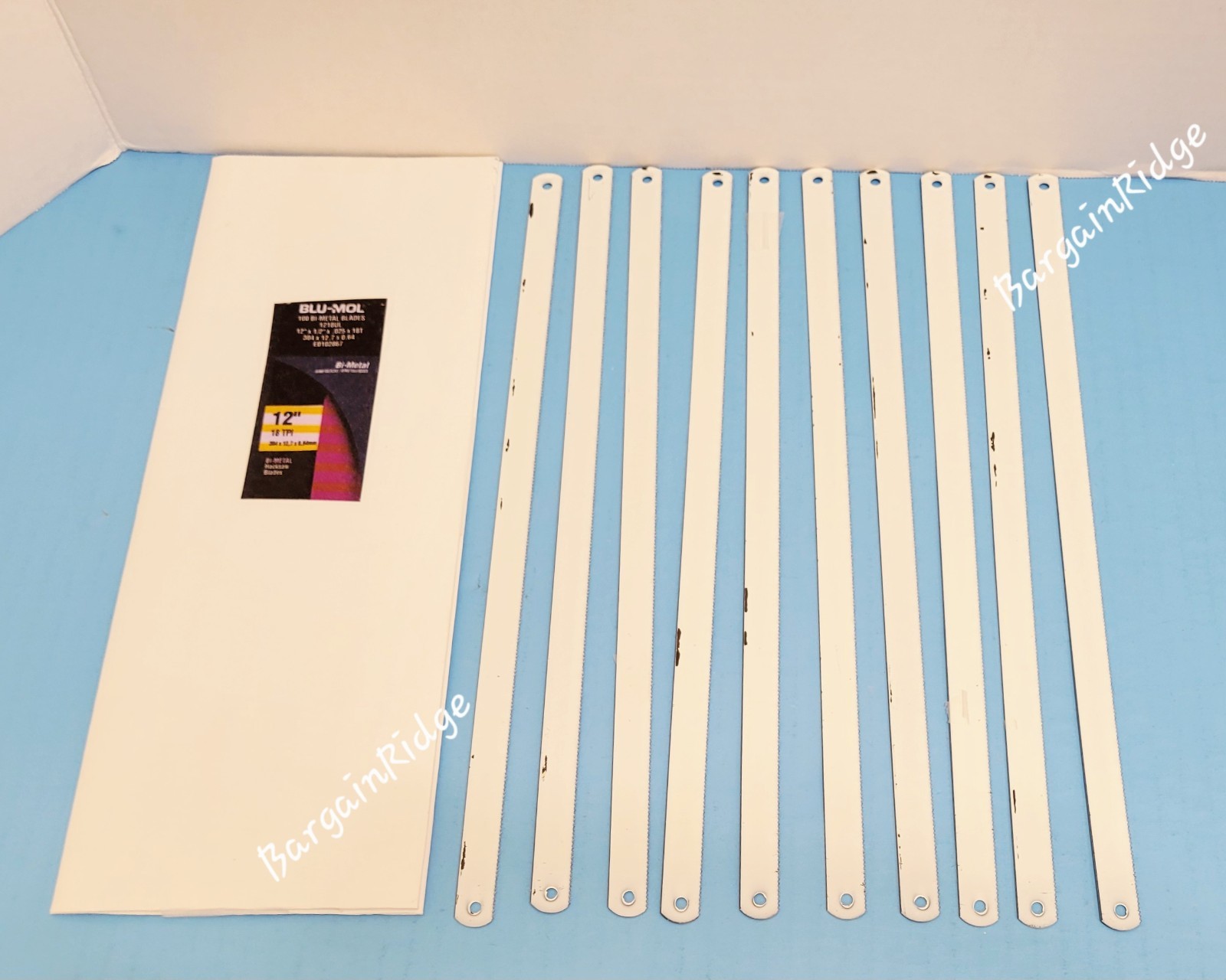 10 PK BLU-MOL HACKSAW BLADES 12" x1/2"x.025x18T Bi Metal Austrian Steel #1218UL