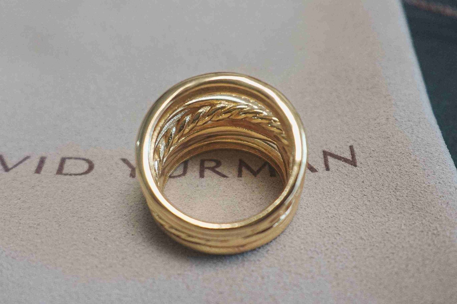 New&DavldYurman5Row&Crossover&Ring&18K&Yellow Gold Pavé Diamond US*8